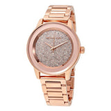 Michael Kors Kinley Rose Gold Stainless Steel Crystal Pave Dial Quartz Watch for Ladies - MK6210