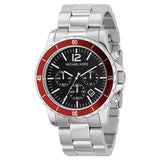 Michael Kors Classic Silver Stainless Steel Black Dial Chronograph Quartz Watch for Gents - MK8122