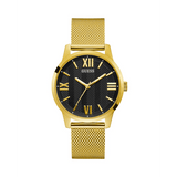 Guess Campbell Gold Mesh Bracelet Black Dial Quartz Watch for Gents - GW0214G2
