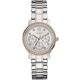 Guess Enchanting Two-tone Stainless Steel Silver Dial Quartz Watch for Ladies - W0305L3