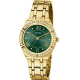 Guess Cosmo Gold Stainless Steel Green Dial Quartz Watch for Ladies - GW0033L8