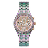 Guess Heiress Iridescent Stainless Steel Pink Dial Quartz Watch for Ladies - GW0440L3