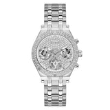 Guess Heiress Silver Stainless Steel White Dial Chronograph Quartz Watch for Ladies - GW0440L1