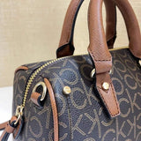 Calvin Klein Signature Satchel Bag In Brown - CKL01617B