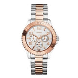 Guess BFF Multifunction Two-tone Stainless Steel White Dial Quartz Watch for Ladies - W0231L5