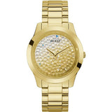 Guess Crush Gold Leather Strap Gold Dial Quartz Watch for Ladies - GW0020L2