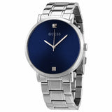 Guess Supernova Silver Stainless Steel Blue Dial Quartz Watch for Gents - GW0010G1