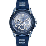 Guess Delta Blue Silicone Strap Blue Dial Quartz Watch for Gents - GW0051G4