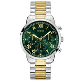 Guess Hendrix Two-tone Stainless Steel Green Dial Chronograph Quartz Watch for Gents - GW0066G2