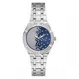 Guess Afterglow Silver Stainless Steel Blue Dial Quartz Watch for Ladies - GW0312L1