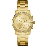 Guess Confetti Gold Stainless Steel Gold Dial Chronograph Quartz Watch for Ladies - W0851L2