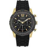 Guess Caliber Black Silicone Strap Black Dial Chronograph Quartz Watch for Gents - W0864G3