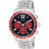 Guess Fleet Silver Stainless Steel Black Dial Chronograph Quartz Watch for Gents - W0969G3