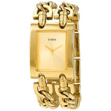 Guess Heavy Metal Gold Stainless Steel Gold Dial Quartz Watch for Ladies - W1117L2