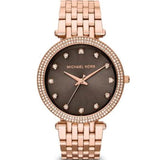 Michael Kors Darci Rose Gold Stainless Steel Brown Dial Quartz Watch for Ladies - MK-3217