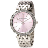 Michael Kors Darci Silver Stainless Steel Pink Dial Quartz Watch for Ladies - MK-3352
