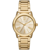 Michael Kors Hartman Gold Stainless Steel Gold Dial Quartz Watch for Ladies - MK-3490