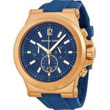 Michael Kors Dylan Blue Silicone Strap Navy Dial Chronograph Quartz Watch for Gents - MK-8295