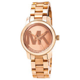 Michael Kors Slim Runway Rose Gold Stainless Steel Rose Gold Dial Quartz Watch for Ladies - MK-3334