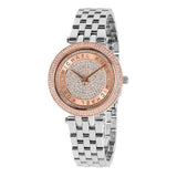 Michael Kors Mini Darci Silver Stainless Steel Crystal Pave Dial Quartz Watch for Ladies - MK-3446