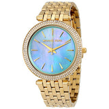 Michael Kors Darci Rose Gold Stainless Steel Blue Mother of Pearl Dial Quartz Watch for Ladies - MK-3498