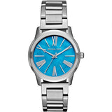 Michael Kors Hartman Silver Stainless Steel Blue Dial Quartz Watch for Ladies - MK-3519