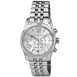 Michael Kors Lexington Silver Stainless Steel Silver Dial Chronograph Quartz Watch for Ladies - MK-5555
