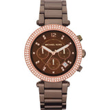 Michael Kors Parker Chocolate Stainless Steel Chocolate Dial Chronograph Quartz Watch for Ladies - MK-5578