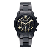 Michael Kors Mercer Black Stainless Steel Black Dial Chronograph Quartz Watch for Ladies - MK-5858