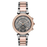 Michael Kors Parker Two-tone Stainless Steel Grey Dial Chronograph Quartz Watch for Ladies - MK-6440