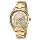 Michael Kors Runway Gold Stainless Steel Gold Dial Quartz Watch for Ladies - MK-6588