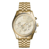 Michael Kors Lexington Gold Stainless Steel Gold Dial Chronograph Quartz Watch for Gents - MK-8281