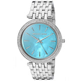 Michael Kors Darci Capri Silver Stainless Steel Blue Mother of Pearl Dial Quartz Watch for Ladies - MK-3515