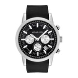 Michael Kors Scout Black Silicone Strap Black Dial Chronograph Quartz Watch for Gents - MK-8040