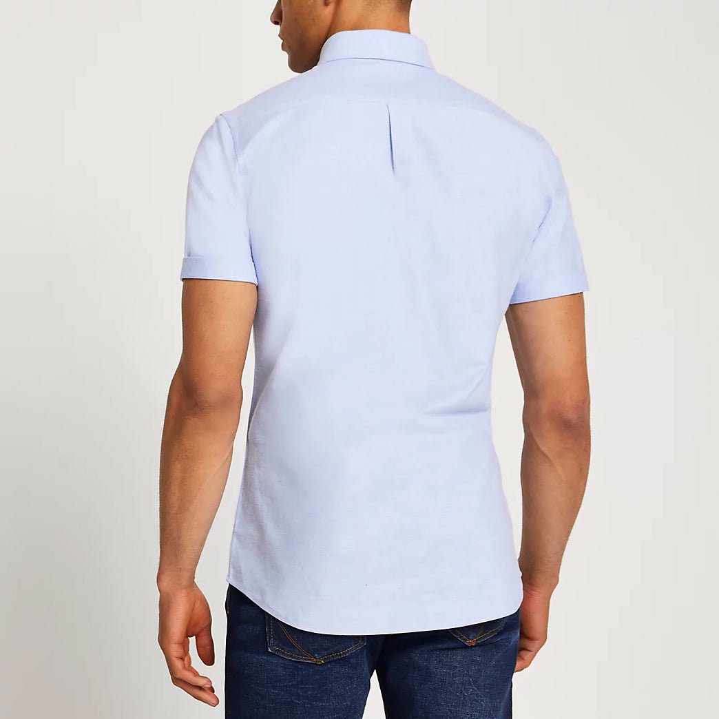 River Island Oxford Muscle Fit Short Sleeve Shirt
