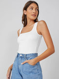 Shein Basics Square Neck Solid Tank Top