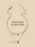 Shein Heart Charm Layered Necklace