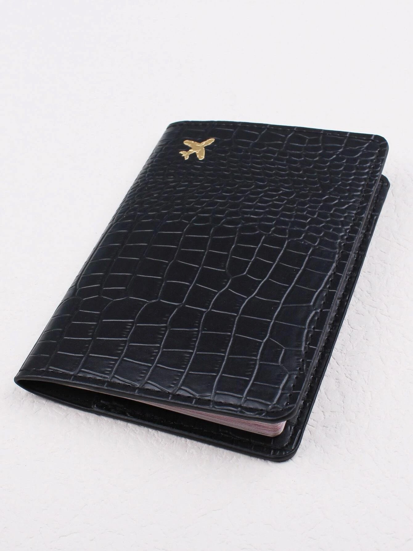 Shein Minimalist Croc Embossed Passport Case