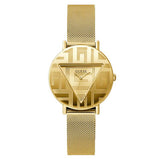 Guess Iconic Gold Mesh Bracelet Gold Dial Quartz Watch for Ladies - GW0527L2
