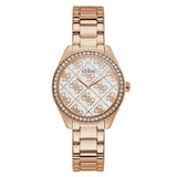 Guess Sugar Rose Gold Stainless Steel White Dial Quartz Watch for Ladies - GW0001L3