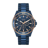 Guess Chaser Blue Stainless Steel Blue Dial Quartz Watch for Gents - W0172G6