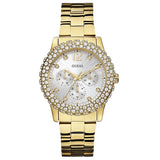 Guess Dazzler Gold Stainless Steel Silver Dial Quartz Watch for Ladies - W0335L2