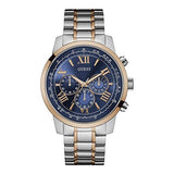 Guess Horizon Two-tone Stainless Steel Blue Dial Chronograph Quartz Watch for Gents - W0379G7