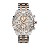 Guess Two-tone Stainless Steel Silver Dial Chronograph Quartz Watch for Gents - W0522G4