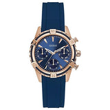 Guess Catalina Blue Silicone Strap Blue Dial Chronograph Quartz Watch for Ladies - W0562L3