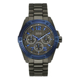 Guess Flagship Gunmetal Stainless Steel Gunmetal Dial Chronograph Quartz Watch for Gents - W0601G1