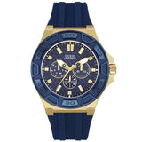 Guess Force Blue Silicone Strap Blue Dial Quartz Watch for Gents - W0674G2