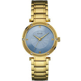 Guess Park Avenue Gold Stainless Steel Blue Dial Quartz Watch for Ladies - W0695L2
