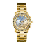Guess Confetti Gold Stainless Steel Multi Color Dial Chronograph Quartz Watch for Ladies - W0774L2