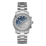 Guess Confetti Silver Stainless Steel Multi Color Dial Chronograph Quartz Watch for Ladies - W0774L6